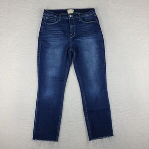 L'AGENCE Jeans Womens 28 Blue SADA Cropped Slim Frisco Fray Dark‎ Wash Denim *